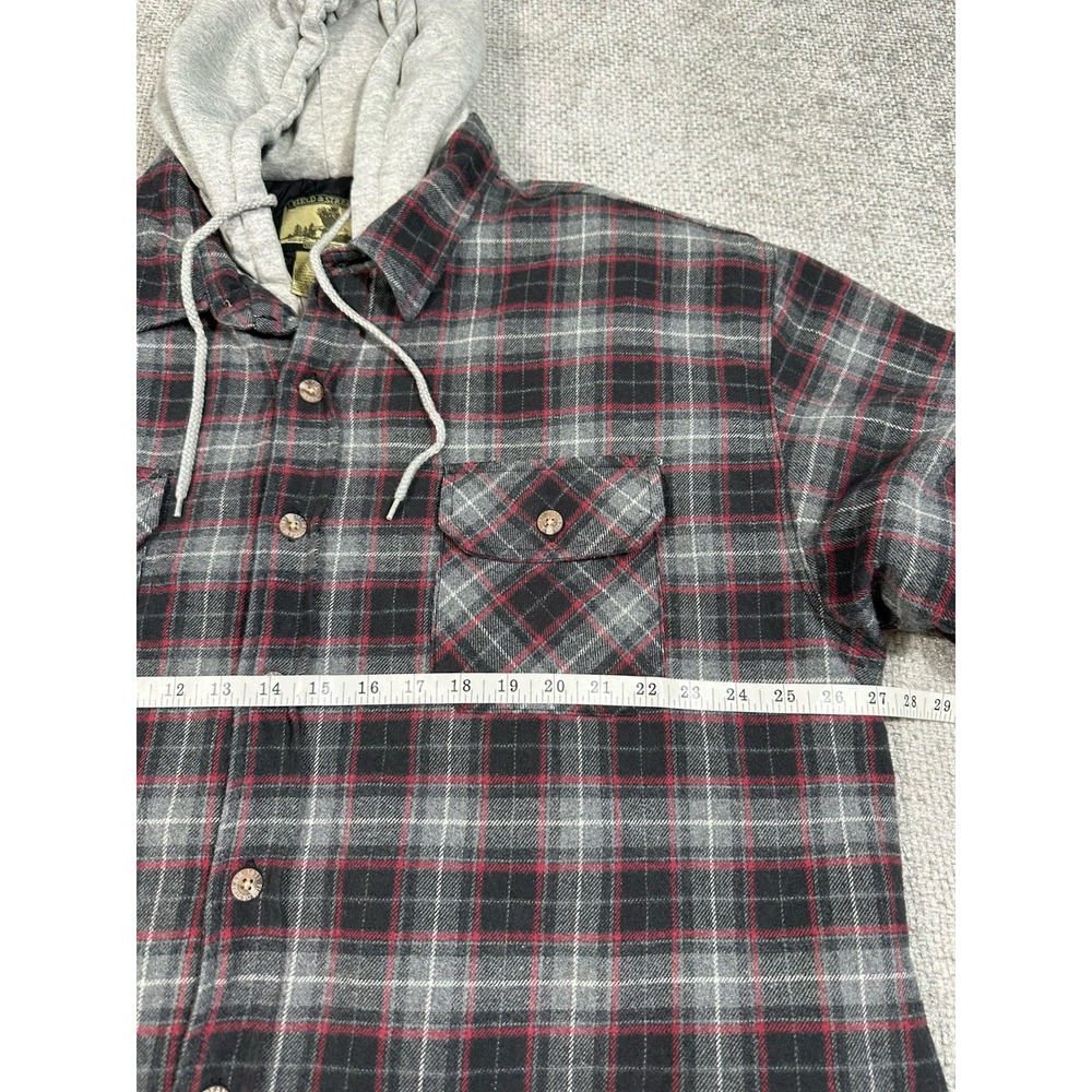 Field & Stream Shacket Mens XXL Flannel Shirt Jacket Hoodie Quilted Lining - Picture 6 of 11